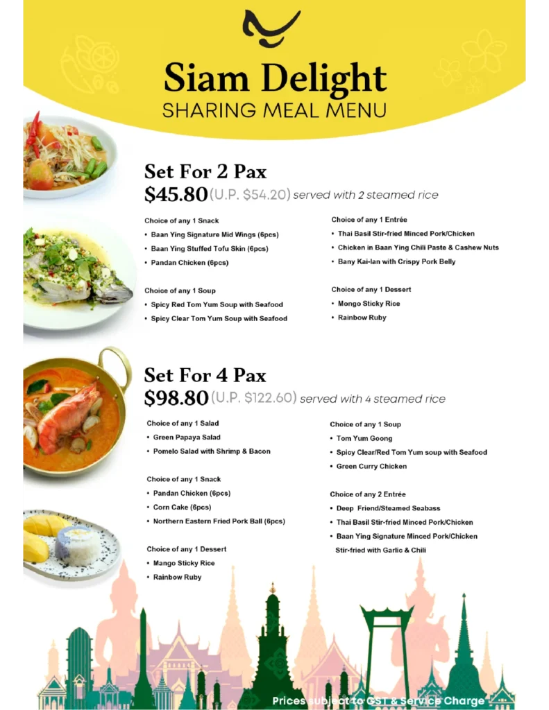 BAAN YING MENU SHARING DEAL