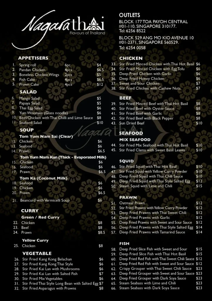 Nagara-Thai-Menu-Singapore