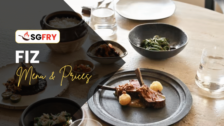 FIZ MENU SINGAPORE & UPDATED PRICES 2025