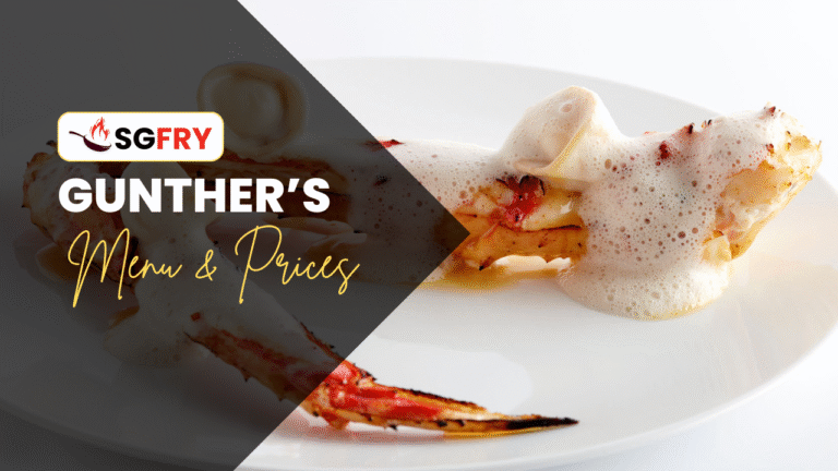 GUNTHER’S MENU SINGAPORE & UPDATED PRICES 2025