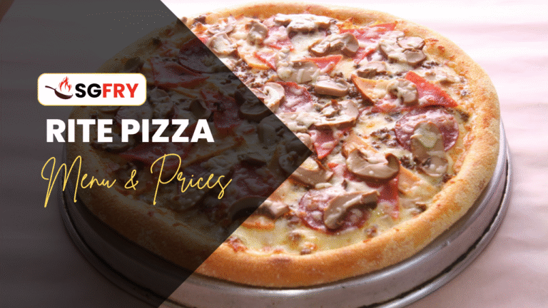 RITE PIZZA MENU SINGAPORE PRICES