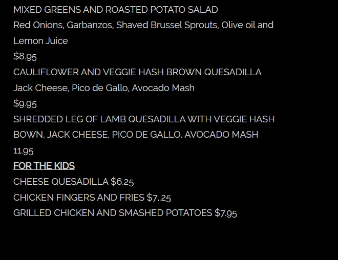 POTAYTO POTAHTO MENU