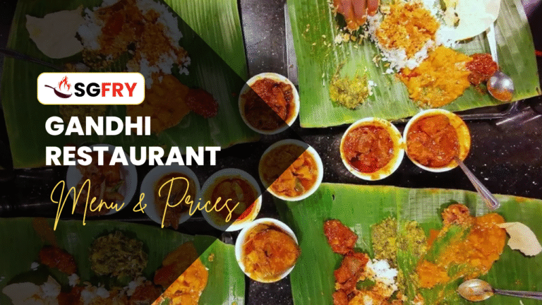 GANDHI RESTAURANT MENU SINGAPORE PRICES