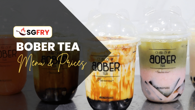 BOBER TEA MENU SINGAPORE PRICES